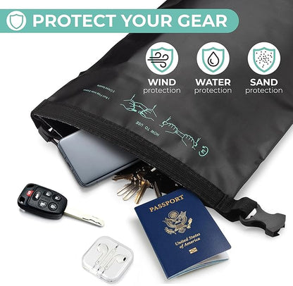 Savvy Outdoors Waterproof Dry Bag - Dry Bags for Food & Gear, Stuff Sacks for Backpacking and Camping Equipment, Waterproof Bag for Beach, Boating, Kayaking (5L, Black)