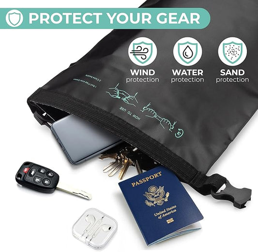 Savvy Outdoors Waterproof Dry Bag - Dry Bags for Food & Gear, Stuff Sacks for Backpacking and Camping Equipment, Waterproof Bag for Beach, Boating, Kayaking (5L, Black)