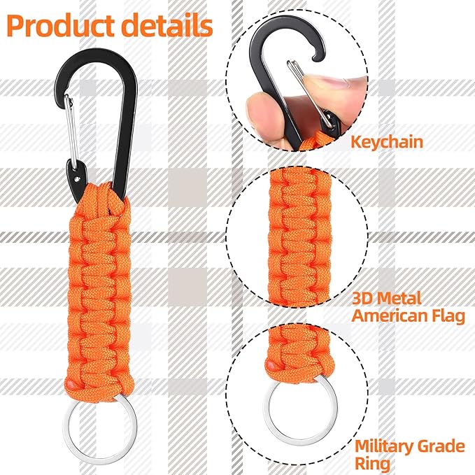 Frienda 2 Set Heavy Duty Paracord Lanyard Necklace Whistles Strap Braided 550 Keychain Lanyard for Outdoor Activities Camera