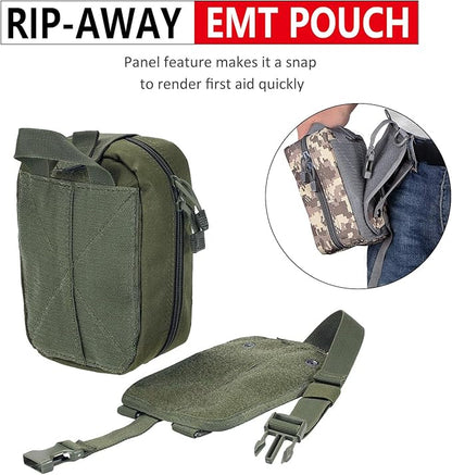 Molle First Aid Pouch Empty Medical Bag IFAK Tactical Rip-Away Pouches Small Bug Out Bags Trauma Medic Bag