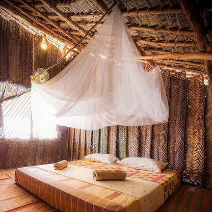 Mosquito Net for Single to King-Sized Beds – No Openings & 6 Hanging Loops – Decorative Rectangular Shape for Home & Travel – Bed Canopy Hanging Kit & Carrying Bag Included