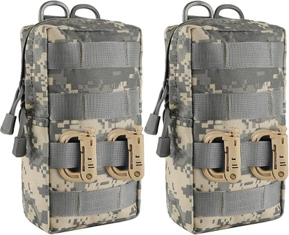 2 Pack Molle Pouches - Tactical Compact Water-Resistant EDC Pouch Bag Small Utility Pouch