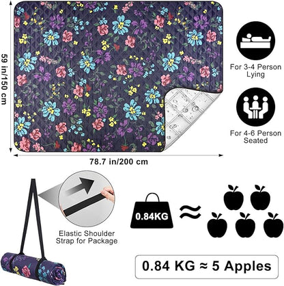 ICOSY Picnic Blankets Beach Blanket, Waterproof Outdoor Blanket Sandproof Picnic Camping Mat Camping Essentials 78" x 59"