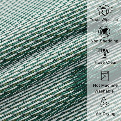 Homcomoda Round Outdoor Rugs 8Ft Waterproof Reversible Patio Rugs Outdoor Clearance Lightweight Outdoor Rugs Portable RV Camping Mats for Tents Deck Porch BBQ Beach Backyard
