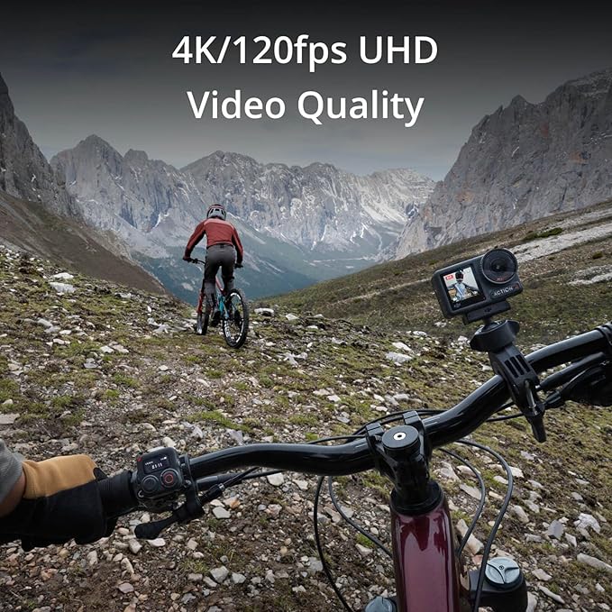 DJI Osmo Action 4 Standard Combo, 4K/120fps Waterproof Action Camera with a 1/1.3-Inch Sensor, Stunning Low-Light Imaging,10-bit & D-Log M Color Performance, Long-Lasting 160 Mins, Outdoor Camera