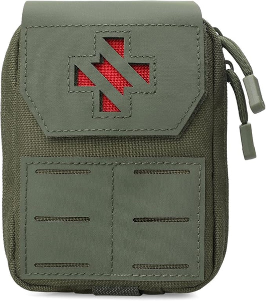 WYNEX Molle IFAK First Aid Pouch, Tactical Medical Trauma Pouch MED EMT Belt Pouch Small Portable Utility Emergency Survival Pack with Immediate Identify Cross for Belt Vest