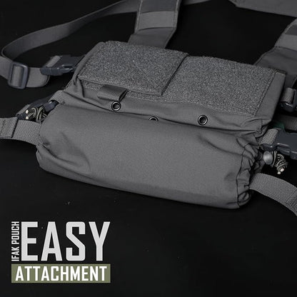 WYNEX Tactical First Aid Drop Dump Pouch, Medical Trauma Roll Up Drop Pouch EMT IFAK Sub Abdominal Carrying Bag with Hook-N-Loop for Chest Rig Vest