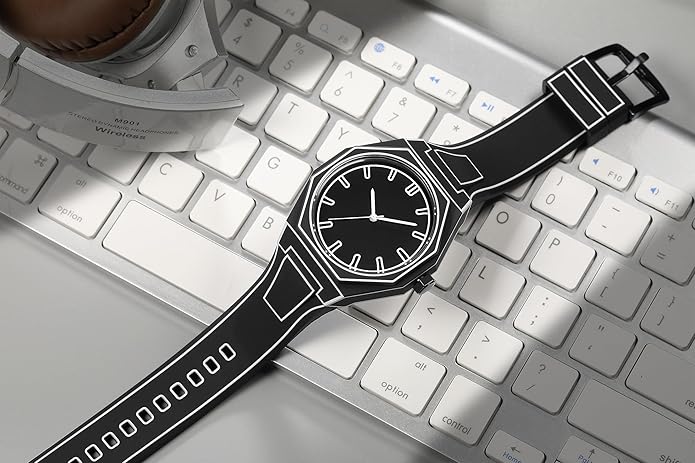 GORBEN Creative Sketch Watch Sports Fashion Quartz Minimalist Black and White Anime Series Watch