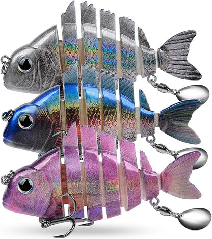 Crankbait Fishing Lure Pike Muskie Lures Lifelike Multi Jointed Swimbait Segement Hard Minnow Bait Treble Hook