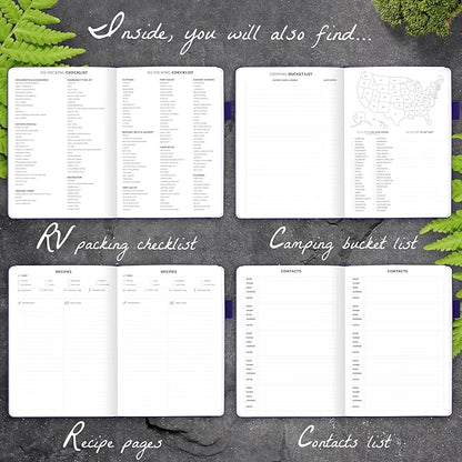 Clever Fox Camping Journal – Camper Log Book & RV Trip Planner – Outdoor Camp Journal & Adventure Travel Notebook – 12 Trips Total, 8 Pages per Trip – Hardcover, A5 Size (Purple)