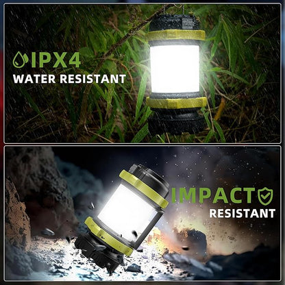 Camping Lantern Rechargeable, Alpswolf Camping Flashlight 4000 Capacity Power Bank,6 Modes, IPX4 Waterproof, Led Lantern Camping, Hiking, Outdoor Recreations Green 4 Pack