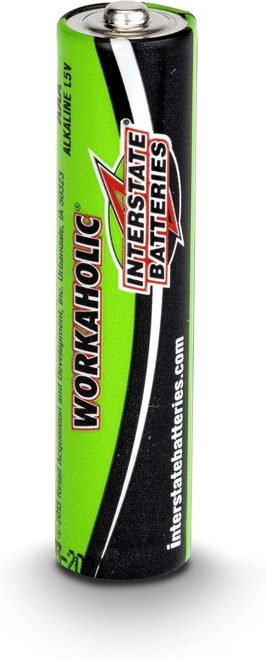 Interstate Batteries AAA Alkaline Battery (24 Pack) All-Purpose 1.5V High Performance Batteries - Workaholic (DRY0075)