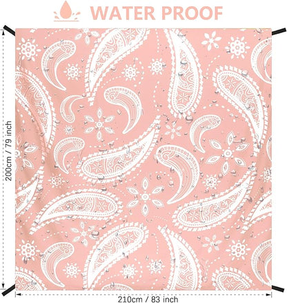 AISPARKY Beach Blanket Waterproof Sandproof, Oversized Large Beach Mat 79" X 83"/120"x108" for 1-8 Adults, Quick Drying&Compact&Lightweight, Picnic Mat Vacation Essentials for Beach Camping Travel