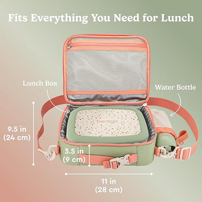 Bentgo Kids Lunch Bag (Whimsy & Wonder Collection) - Durable, Double-Insulated Lunch Bag for Kids 3+; Holds Lunch Box/Water Bottle/Snacks; Water-Resistant Fabric & Zip Pockets (Geo Speckle)
