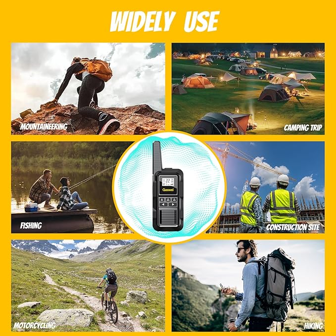 G2pro Walkie Talkies Long Range for Adults, Waterproof, Shock Resistant & Rechargeable Two-Way Radio with VOX 2 Pack(Black)