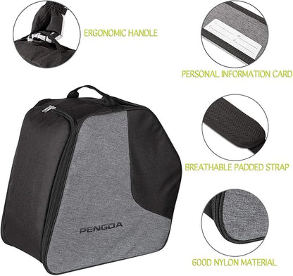 Kids Waterproof Ski Boot & Helmet Bag - Separate Dry & Wet Compartments for Goggles, Gloves, Ski Apparel & Boot Storage
