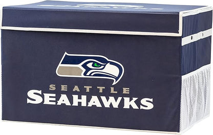 Franklin Sports NFL Storage Footlocker Bins - Large Folding Organizer Containers - NFL Team Office, Bedroom + Living Room Décor - Large + Small Bins