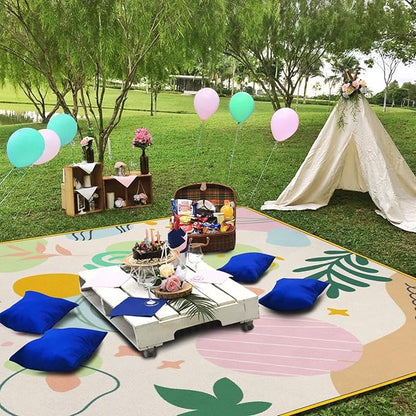 Extra Large Picnic Blankets Waterproof Foldable (60 "x 80") Beach Blanket Waterproof Sandproof,3-Layer Thicking Mat Outdoor Packable Camping Blanket