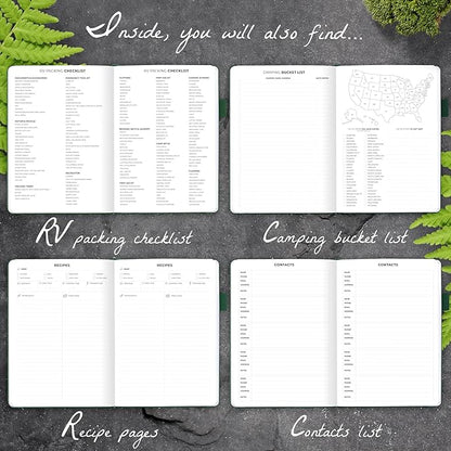 Clever Fox Camping Journal – Camper Log Book & RV Trip Planner – Outdoor Camp Journal & Adventure Travel Notebook for 12 Trips, A5 (Forest Green)