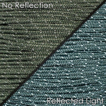 West Coast Paracord – 95 Tensile Strength - 1 Strand Reflective Paracord (100 Feet, Camo Green)