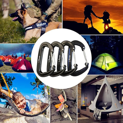 Carabiner,12KN Lightweight Heavy Duty Carabiner Clips,Aluminium Wiregate Caribeaners for Hammocks,Camping, Key Chains, Outdoor and Gym etc,Hiking & Utility