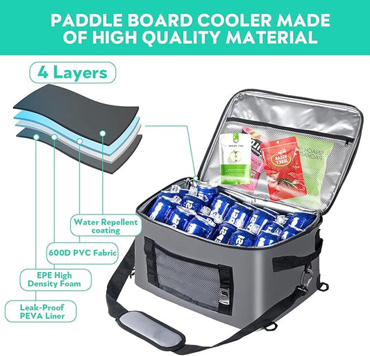 Paddle Board Cooler Bag for Paddleboarding, Kayaking - Secure, Spacious and Functional for Outdoor Water Adventures