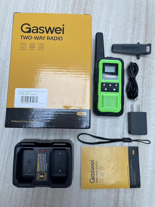 G2pro Walkie Talkies Long Range for Adults, Waterproof, Shock Resistant & Rechargeable Two-Way Radio with VOX 2 Pack(Green)