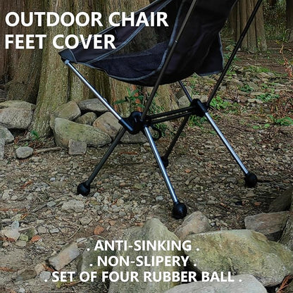 Fits 21-23mm Camping Chair Feets Rubber Ball Feet Anti Slipery Set of 4 Outdoor Chair Leg Cap Fishing Hiking， Compatible with Helinox Chair Zero One