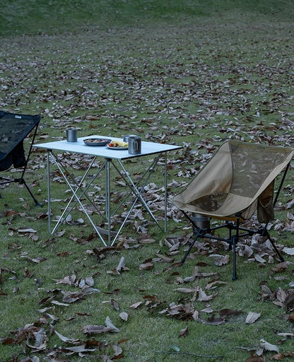 iClimb Ultralight Compact Camping Folding Table with Carry Bag (Reinforced Silver - XL)