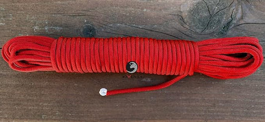 Ravenox Type III 550 Paracord | Genuine Military 550 Cord (Red)(100 Feet)| 7 Inner Strand, 100% Twisted Nylon Cordage | Parachute Cord Rope for Military, Survival, Outdoor Recreation | Made in USA