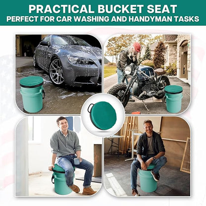 YETI 5 Gallon Bucket Seat - 360-Degree Swivel Lid, Cushion for Fishing, Hunting, Tool Organizer, Car Washing, Gardening, Camping