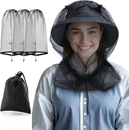 Mosquito Head Net Hat, Protects Face and Neck from Mosquito Bites for Camping, Fishing, Gardening, Apiculturist