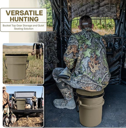 YETI 5 Gallon Bucket Seat - 360-Degree Swivel Lid, Cushion for Fishing, Hunting, Camping