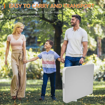 Folding Table, 6 Feet Heavy Duty Fold-in-Half Utility Table Indoor Outdoor for Camping, Picnic, Party