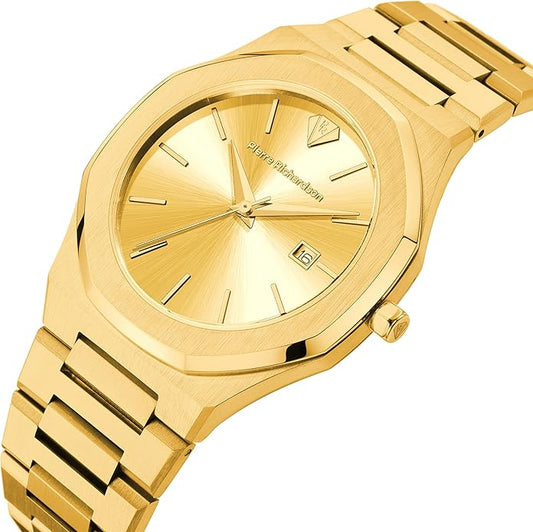 PIERRE RICHARDSON PR5428 Men’s Luxury Watch – Japanese Quartz Movement, Stainless Steel, 41mm, 5ATM Water Resistant, Scratch-Resistant Sapphire Crystal Glass – Classic Dress Watch for Men