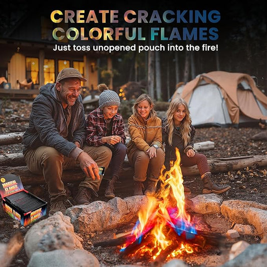 Magical Flames Fire Color Changing Packets Fire Pit (12 Pack), Fire Color Packets for Camping Essentials, Campfire, Bonfire & Fireplaces, Fire Pits Accessories for Outside
