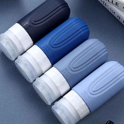 Travel Bottles for Toiletries, Tsa Approved 2oz Travel size Bottles, BPA Free Leak Proof Travel Toiletry Containers, Refillable Travel Accessories with Toiletry Bag for Shampoo Liquid (4 Pack)