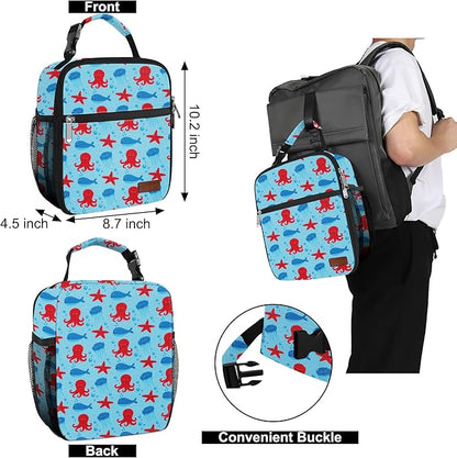 Lunch Box for Men & Women Durable Lunch Bag for Adults Reusable Small Lunchbox Octopus