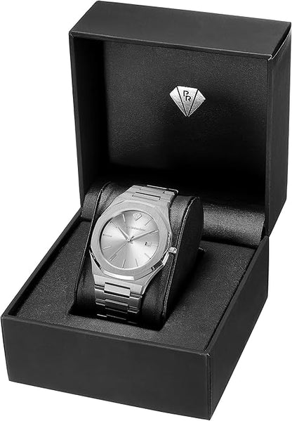 PIERRE RICHARDSON PR5428 Men’s Luxury Watch – Japanese Quartz Movement, Stainless Steel, 41mm, 5ATM Water Resistant, Scratch-Resistant Sapphire Crystal Glass – Classic Dress Watch for Men