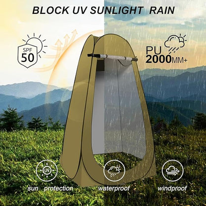 Portable Camping Toilet with Pop-Up Privacy Tent,Outdoor Portable Folding Toilet Potty for Adults,Outdoor Camping Shower Tents Changing Room Emergency Toilet Tent Kit with Carry Bag