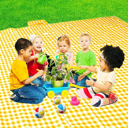 ZHUYNXIR Extra Large Picnic Blanket, 87x87 inch Waterproof Picnic Blanket, Gingham Picnic Mat for Beach, Camping Grass Picnic Blankets.
