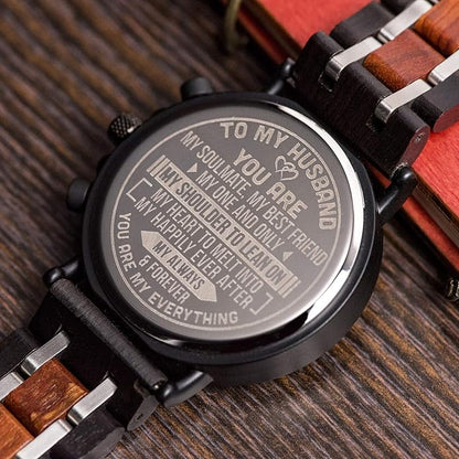 BOBO BIRD S18-1 Personalized Engraved Wood Watch Customized Wooden Watches for Husband Boyfriend Birthday Anniversary