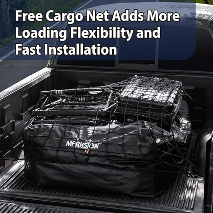 Truck Bed Bag with Cargo Net, 100% Waterproof Truck Cargo Bag Fits Any Truck Size with 4 Handles, 26 Cubic Feet (51''x40''x22'', Patent Pending)