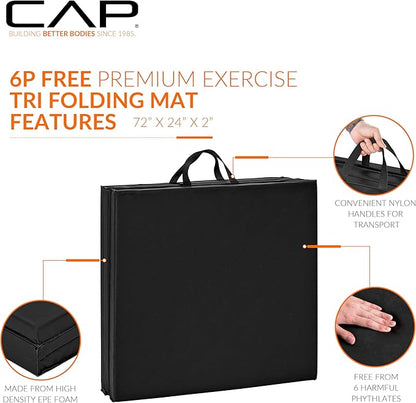 CAP Barbell All Purpose Folding Anti Tear Exercise Training Aerobic Fitness Gym & Gymnastics Balance Mat | Multiple options