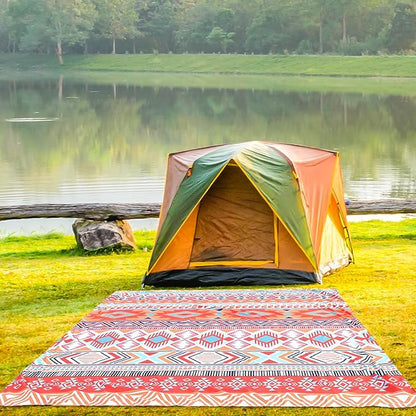 Beach Blanket Sandproof Extra Large Beach Mat Adults Waterproof Quick Drying Sand Free Mat Made by Premium Polyester with 4 Stakes & 4 Corner Pockets for Outdoor Travel Camping Hiking