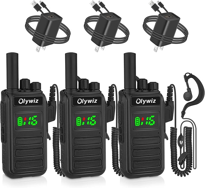 HTD 825 Long Range Two Way Radio - Waterproof Rechargeable Walkie Talkies- Premium Communication Devices with VOX Function 3 Pack for Outdoor Adventures Camping Cruises for Adults