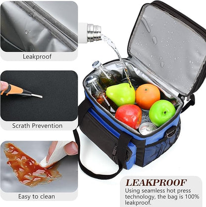 Lunch Box & Lunch Bag for Men Women, Large Insulated Adult Lunch Box, Leakproof Cooler Lunchbox with Bottle Opener for Work Picnic Beach, 16L, Sapphire Blue