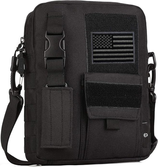 Protector Plus Tactical Messenger Bag Men Military MOLLE Crossbody Pack (Patch Included)