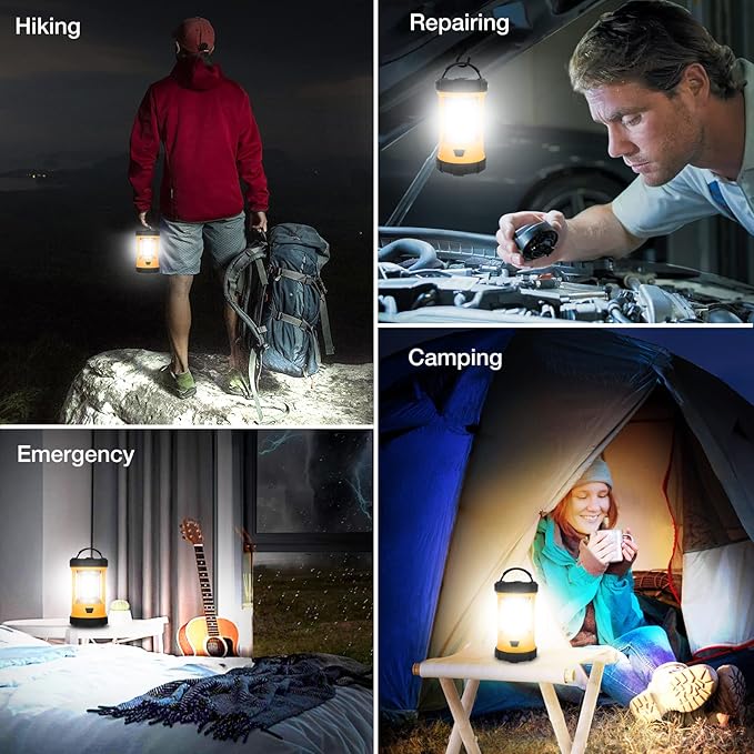 CT CAPETRONIX Camping Lantern, 3200LM Bright Camping Light, 4600mAh Rechargeable LED Lantern for Power Outages, 5 Light Modes Lantern Camping Lamp for Fishing/Hurricane/Emergency, Camping Must Haves