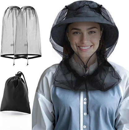 Mosquito Head Net Hat, Protects Face and Neck from Mosquito Bites for Camping, Fishing, Gardening, Apiculturist